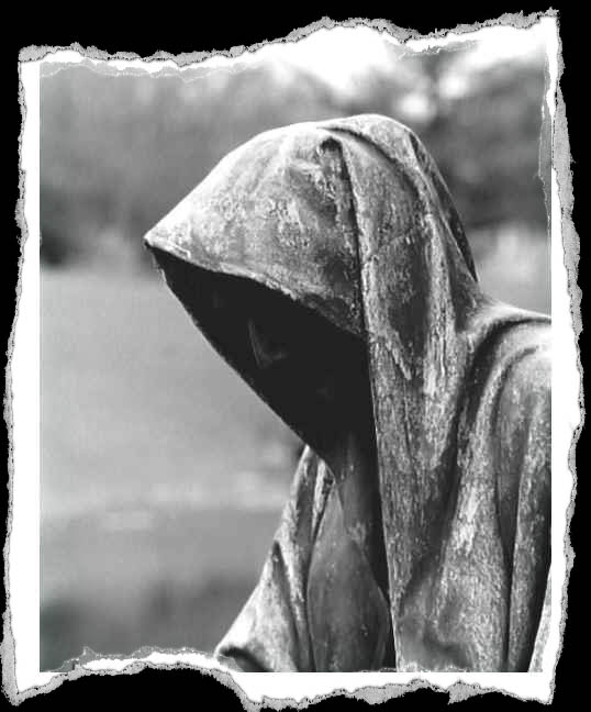 hooded statue